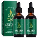 Mullein Drops for Lungs 4 Fl Oz - Mullein Leaf Extract for Lungs with klorofylli - Natural Herbal Supplement for Lung Cleanse, Hengitysteiden tuki, Boosts Immuniteetti, Ruoansulatuskyky