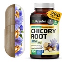 BIO KRAUTER Chicory Fiber Supplement - 1200 mg Strength - 250 Count - Chicory Root Powder - Inulin kapselit digestiivinen tuki - Vegan