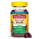 Luonto tehty Advanced Multivitamiini Gummies aikuisille, naisten ja miesten monivitamiini Gummies magnesiumsitraatilla, kalsiumin ja B-vitamiinit, päivittäin tukea, 90 Gummies, 30 päivän tarjonta