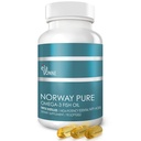 Norja Pure Omega-3 Fish Oil Softgels 2 400mg (90ct) - 4X Tiiviste EPA & DHA, Triple Tislattu, Burpless, Wild Caught, Iho & Hiukset, nivelet, Heart Health