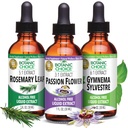 Kasvitieteellinen valinta Passion Flower, Rosemary Leaf, & Gymnema Sylvestre uutteet Bundle ... Päivittäinen yleinen hyvinvointi Kit yleistä hyvinvointia (1 fl. Oz. Each)