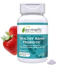 EZ Melts Disolveble Healthy Aging Probiootti, Bifidobacterium Longum BB536 (2 miljardia PMY), sokeriton, probiootit naisille & miesten 50+, 2-kuukautinen tarjonta - 1 pakkaus