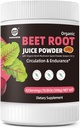 Beetajuurijauhe 7000mg, runsaasti väkevää orgaanista mehujauhetta Reishi-sienellä, Superfood Supplement Punajuurikkaan juotavaa verenkiertoon ja Endurance, Vegan, sokeriton