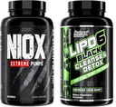 Nutrex Research NIOX Extreme Pumpsc ja Lipo6 Detox and Cleanse - NO3-T Arginiininitraattilisä C-vitamiinia ja AstraGin - Colon Cleanser ja Detox naisille ja miehille