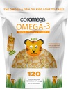 Coromega Kids Omega 3 Fish Oil Supplement, 650mg Omega-3s, Trooppinen Orange + D-vitamiini, 120 Single Serve Squeeze Packets