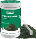 Land Art Certified Organic Fresh Spirulina Extra Powder 300g - Parannettu Biosablet klorofylli Lisätty - Unmakuinen - Clean Source - 3rd Party Tested - Measurement Spoon Inside