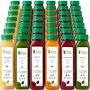 7 Day Juice Cleanse by Raw Fountain, Kaikki Natural Raw Detox Cleanse, Juiceing Body Rest, Kylmä Pressed Juice Fast, Suuri tapa hyppäämään Terve Ruokavalio, 42 pullo 12oz, 7 inkivääri shotteja