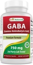 Best Naturals GABA Supplement 750mg 180 Kasviskapselit, Naturals uniapu