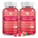 Kalsiumsitraatti 1200 mg Gummies D3-vitamiinilla, K2 - pureskeltava kalsium Magnesiumsinkki d3 täydentää Sea Moss Extract Bone, Hampaat, Immuuni tuki naisille ja miehet, Persikka Flavor-60 Gummies(2Pack)