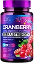 Karpalo täydentää 25,000 mg Formula + C-vitamiini ... Virtsan tract terveystuki naisille ja miehille, 50:1 Koko hedelmien karpalo uute pillereitä naisille, sokeriton, ei-GMO, Gluteeniton - 120 kapselia