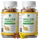 (2 pakkaus) 9 in 1 Mullein Gummies for Lung Cleanse & Detox, Extra Strength Müllein Leaf Extract w/Quercetin, bromeliini, Elderberry & Marshmallow for respiratory, Immuuni & Dgestive, Vegan,120 Count