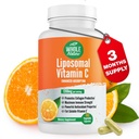 Liposomaalisen C-vitamiinin lisäpillerit 1200 mg - suuri imeytyminen 180 vegaanista kapselia rasvaliukoinen VIT C, suurin vahvuus Immuunijärjestelmä ja kollageenin Booster, Auringonkukkalesitiini