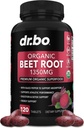 Luomujuurikapselit lisäravinteet - 1350 mg Beetroot Powder Extract pillereitä, orgaaninen juurijauhe täydentää, supertyppioksidia Beets korkea verenkierrossa Yhteensä Vitamiinit tuki - 120 Beetroot Tabletit