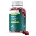 Vitey Biotin Gummies hiukset ihon ja kynsien - Biotin hiusten kasvua Gumies - 5000 mikrog - Vegan, Gluteeniton, ei-GMO .