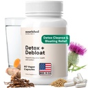 Ravitseva Natural Health Detox + Debloat - Milk Thistle & Voikukka juuri Vegan täydentää naisille - turvottava helpotus & ruokahalu tuki - 60 kapselia