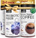 Sieni Kahvi ja korkea Prebiootti kuitu Gummies Bundle - 9 Sieni Adaptogen Mix, Ruokavaliokuitu 7G, Probiootti - Instant Mushroom Kahvi ja kuitu Chews for Immuniteetti, Gut Health - miesten ja naisten