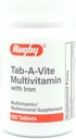 Rugby Laboratories Tab-A-Vite Multivitamiini, jossa on Iron Multimineral Supplement A-, C-, D Thiamin Riboflaviini Niacin Folaatti Pantotenic Acid 100 tablettia (paketti 1
