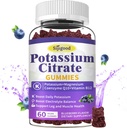 Kaliumsilikaatti Gummies ... Kaliumlisä lihakseen, jalkakramp- ja elektrolyyttitasapainoon, vegaaniin, ei-GMO:ihin, gluteeniton, mustikkamaku, 60
