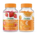 Elinkelpoinen kollageeni & C-vitamiini + C 750 mg, Gummies Bundle - suuri kastike, vitamiini täydentää, gluteeniton, GMO-vapaa, purukumi