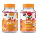 Elinkelpoinen Biotin lapset + kalsium D-vitamiinin lapset, Gummies Bundle - Suuri maistaminen, vitamiini täydentää, Gluteeniton, GMO vapaa, pureskeltava Gummy