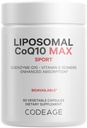 Codeage Liposomal CoQ10 Max Supplement - 250 mg Coenzyme Q10 E-vitamiinin kanssa Isomers tokoferolit - 2-kuukautinen toimitus - 1 kapseli per Serving - liposomaalinen toimitus - ei GMO, Gluteeniton - 60 kapselia