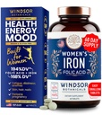 Rauta ja foolihappo täydentää naisille - 35 mg Hellävarainen rauta vitamiini, Foolihappo 400mcg - Anemia, Aika, Raskaus Support Supplement, Ferrous Sulfiaatti pillereitä - 60 Vegan ei-kosteuttavat tabletit