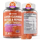 1Pack Milk Thyttle Liver Detox Gummies, 18-in-1 Liver Cleanse Detox & Republic with berberine, Chicory Root, Kurkuma, Artisokka, Voikukka juuri, Chanca Piedra, vitamiinit B6 B12 - Sokeriton