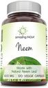 Hämmästyttävä Intia Neem (Made with Natural Neem Leaf) täydennysosa ... 500 Mg... 120 Kasviskapselit...
