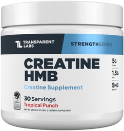 Läpinäkyvä Labs Creatiini HMB - Creatiini Monohydraatti Powder HMB lihasten kasvua, lisääntynyt vahvuus, parannettu energian tuotanto ja parannettu urheilullinen suorituskyky - 30 tarjoiluja, Trooppinen Punch