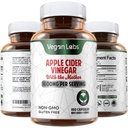 Vegan Labs Apple Siideri Viinietikka Kapselit Äiti- 180 Vegaanikapselit, 1600MG Per Serving- 100% Natural ACV pillereitä- tukee terveellistä digestiota, Keto, painonhallinta, Detox, ja immuunijärjestelmä