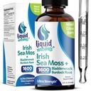 Irish Sea Moss Drops - Citrus Berry Flavor - 92+ Essential Minerals & Vitamiines - Energia, iho, Gut, Recovery - Rakkomurska ja Burdock juuri - 2 fl. oz