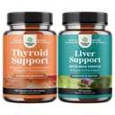 Bundle of Herbal Khyroid Support Complex L Tyrosine Bladderwrack Selenium Pure Ashwagandha ja Liver Cleanse Detox & Repair - Milk Thistle kanssa Voikukan juurikoolio Beetroot & Artisoke Extract