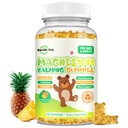 Magnesium Gummies lapsille - Magnesium Glycinate Gummies täydentää L-Theanine, B6-vitamiinia aikuisille ja lapsille, rauhoittaa magnesium uni, rentoutua, aivot, luut, sokeriton ananas 60ct