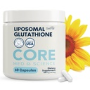 Core Med Science Liposomal Glutatione Supplement (500 mg, 60 kapselia) - Pure Alennettu Setria Fospholipid Complex - Antioksidantti täydentää energiaa, aivojen terveys, ihon ja maksan terveys