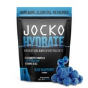 Jocko Fuel Hydrate Electrolytes Powder Packets Low Sugar - Hydraation vahvistin Paketit Recovery, kuivuminen, & Liikunta - vitamiineja B6, B12 & C (16 Packets) Sininen vadelma