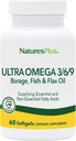 Natures Plus Ultra Omega 3 6 9-1200 mg, 60 Softgels - Borage Oil, Fish Oil, Flax Oil Supplement, Gluteeniton - 60 tarjoilua