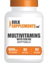 BulkSupplements.com Multivitamiini Softgels - Päivittäinen Multivitamiini, Multimineral Supplement, aikuisille Fish Oil - Gluteeniton, 1 Softgel per Serving, 90 Luku (Pakkaus 1)