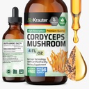 BIO KRAUTER Cordyceps Mushroom Extract - Cordyceps Sinensis Liquid Mushroom Extract - 670 mg per Serving - Vegaani, alkoholiton ja sokeriton - 4 Fl.Oz.