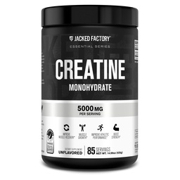 Jacked Factory Creatine Monohydrate Powder 425g - 5g Daily Creatine Supplement för män och kvinnor, Vegan-Friendly, Tredjepartstestade - 85 portioner, Unflavored