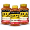 MASON NATURAL Omega,3 Fish Oil, 180,Day Supply, 1000mg EPA ja DHA yhteinen tuki, 60 Softgel pillereitä (3 pakkaus)