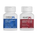 OmegaXL Joint Support Supplement - Natural Muscle Support, Green Lipped Mussel Oil, Soft Gel pillereitä, Drug-free, 60 Count + HeartXL 30 Count, High Potency Omega-7 Blend