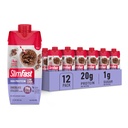 SlimFast Protein Shake, Chocolate- 20g Protein, Ateriankorvike Shake Valmiina juomaan, Korkea Proteiini alhainen karb ja alhainen sokeri, 24 vitamiinit ja mineraalit, 12 Count (Pack of 1) (Pakkaus toukokuussa Vary)