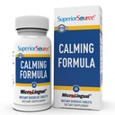 Superior Source Calming Formula, L-Theanine, Melatoniini, Alle kieli nopeasti liuottaa MicroLingual Tabletit, 60 Ct, 5-HTP parantaa serotoniinin muuntaminen, uni tuki, ei-GMO