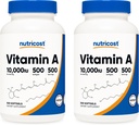 Nutricost A-vitamiini 10 000 IU, 500 Softgels (2 pulloa)