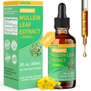 Lung Cleanse - Luomumullein- tippa, tehokas 1700 mg Mullein Leaf -uute Immuuni- ja hengitystietukeen, luonnonmullein-lisä Tinkture Drops Non-GMO & Vegan, 2 Fl Oz