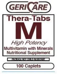 1163913 PT# 621-13 Thera-Tabs M Multivitamiini Multimineral Tablets Adult 100/Bt Made by Geri-Care Pharmaceuticals