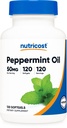 Nutricost Piparminttuöljy Softgels (120 SFG) (50 MG) - Gluteeniton, kolmas osapuoli testattu ja GMO:ton