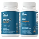Tobias Omega 3 Fish Oil ja DIM Complex lisäravinteet, tukee sydän, aivot Immuunitoiminta ja hormonitasapaino naisten ja miesten BioPerine, Borccoli uute & kalsium D-Glucarate, 60 kapselia