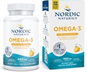 Nordic Naturals Omega-3 in Fish Gelate, Lemon Flavor - 60 Fish Geels - 690 mg Omega-3 - Fish Oil - EPA & DHA - Immuunituki, aivojen ja sydämen terveys, optimaalinen hyvinvointi - ei GMO - 30 Servings
