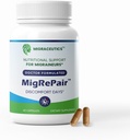 MigRePair Bottle of 60 - Doctor Formulated Migreeni Relief Lisäravinteet - Luonnollinen kasviperäisten tuki kuumetauti, Butterbur & Rypäleen siemen - Migreeni täydentää naisille ja miehet - Migreeni päänsärky Tuki